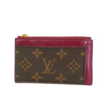 LOUIS VUITTON Wallet/Coin Case Monogram Porte Carte Zip M67889 Fuchsia Women's