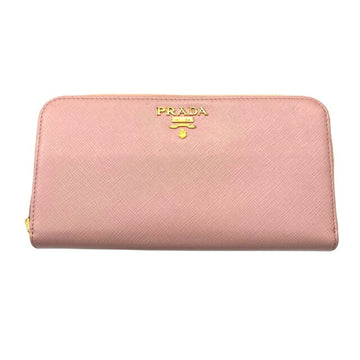 PRADA Round Long Wallet Leather Pink 1ML506