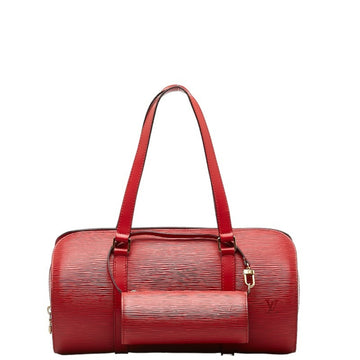 LOUIS VUITTON Epi Souflot Handbag M52227 Castilian Red Leather Women's