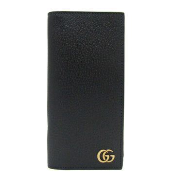 GUCCI GG Marmont 428740 Women,Men Leather Long Wallet [bi-fold] Black