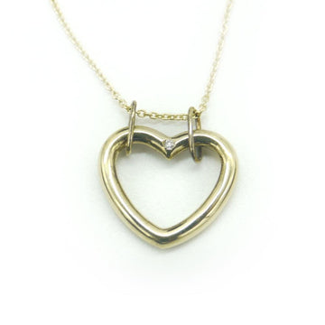 TIFFANY & Co.  K18 Diamond Heart Necklace 18K Azuki Chain