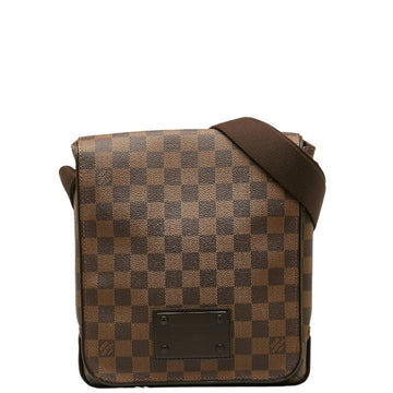 LOUIS VUITTON Damier Brooklyn PM Shoulder Bag N51210 Brown PVC Leather Women's