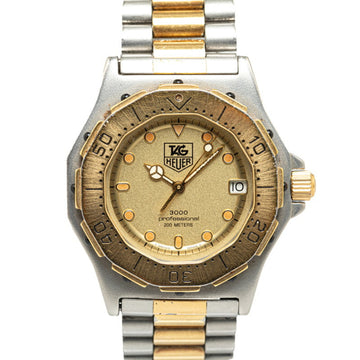 TAG HEUER Professional 3000 Watch 935.413 Quartz Gold Dial Stainless Steel Plated Ladies HEUER