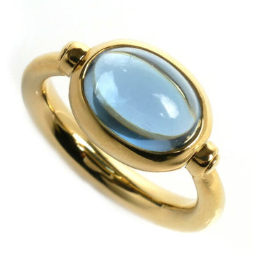 BVLGARI K18YG Yellow Gold Ring, Blue Topaz, 10.3g, Women's