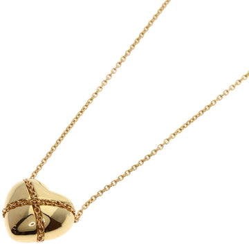 TIFFANY Chain Heart Necklace K18 Yellow Gold Women's &Co.
