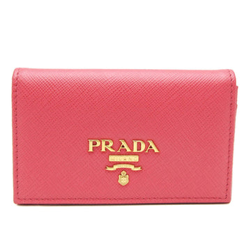 PRADA Leather Business Card Case Pink