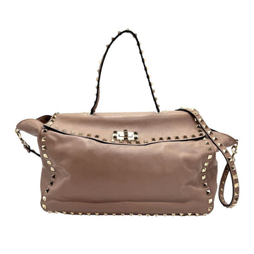 VALENTINO GARAVANI Garavani shoulder bag handbag rock stud leather beige women's z1078