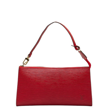 LOUIS VUITTON Epi Pochette Accessory Handbag Pouch M52957 Castilian Red Leather Women's