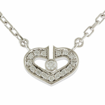 CARTIER C Heart Necklace 18K Diamond Ladies  BRJ10000000119253