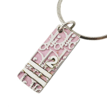 CHRISTIAN DIOR Necklace Trotter Metal Material Silver Pink Ladies