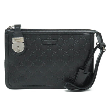 GUCCIssima clutch bag, second handbag, leather, black, 152600