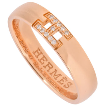 HERMES Ever Hercules Ring Diamond #47 K18PG Ladies