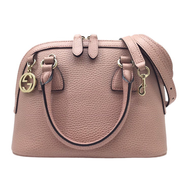 GUCCI Interlocking G Shoulder Bag 449661 Handbag Leather Pink Compact Women's