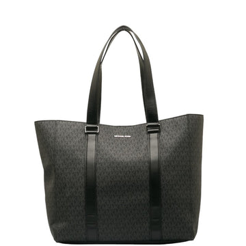 MICHAEL KORS Cooper MK Monogram Tote Bag 37F1LCOT3B Black Grey PVC Leather Women's
