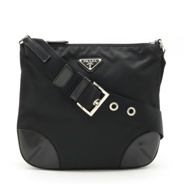 PRADA Shoulder Bag Nylon Leather NERO Black BT0332