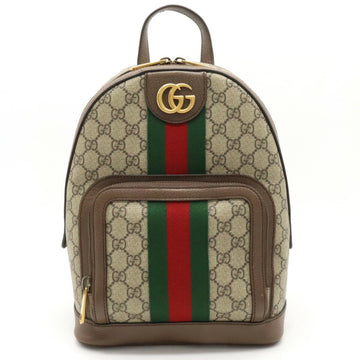 GUCCI Ophidia GG Supreme Small Backpack Rucksack Daypack PVC Sherry Line Beige Mocha Brown 547965