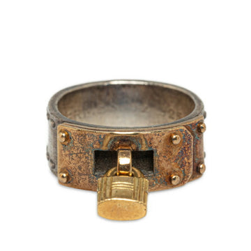HERMES Hallmark Ring, Silver, Gold, SV925, Women's,