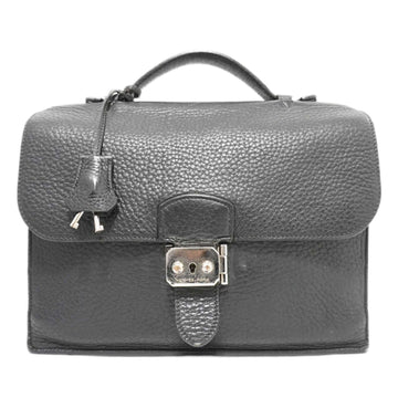 HERMES Sac Adepeche 27 Handbag Black SV Hardware Fjord K Engraved Ladies Men's