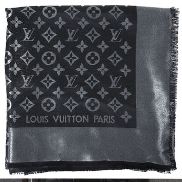 LOUIS VUITTON Shawl Scarf Silk Rayon Wool 142cm M75123 Noir Unisex IT826G9M0CXV