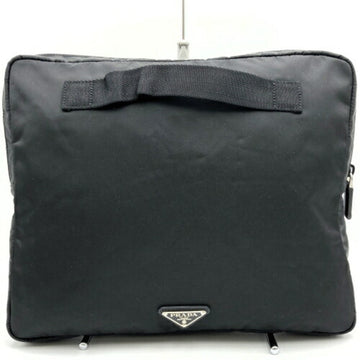 PRADA clutch bag, second black nylon, women's triangle