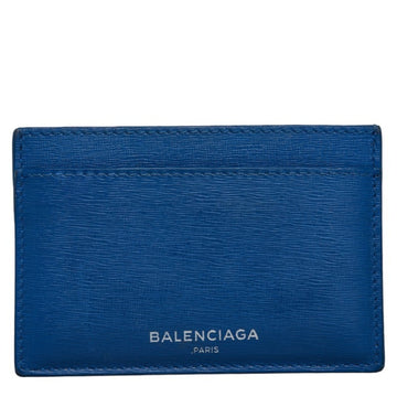 BALENCIAGA Card Case Pass 392126 Blue Grey Leather Women's