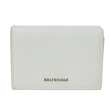 BALENCIAGA Tri-fold Wallet Ville White Black Bi-color Compact New 558208 0OTG3 9000 Men's Women's Billfold