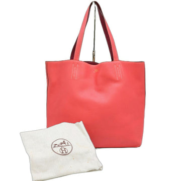 HERMES Double Sens 45 Tote Bag Taurillon Clemence Leather Bougainvillea Tosca Red Pink
