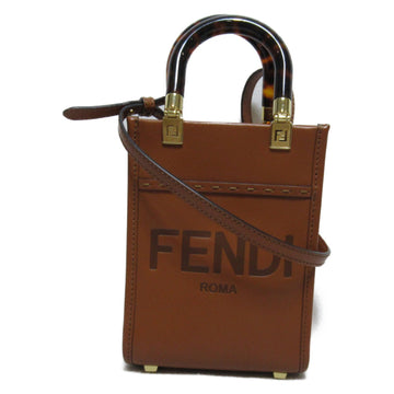 FENDI 2way shoulder bag Brown leather