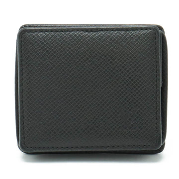 LOUIS VUITTON Taiga Portomone Boite Coin Case Purse Leather Calf Ardoise Black M30382