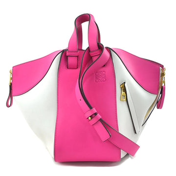 LOEWE Handbag Shoulder Bag Hammock Leather White/Pink Gold Women's e58468g