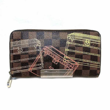 LOUIS VUITTON Damier Zippy Wallet N63026 Limited Edition Trunk Pattern Long for Women