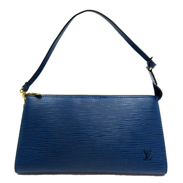 LOUIS VUITTON Handbag Epi Pochette Accessoires Leather Blue Gold Women's w0298f