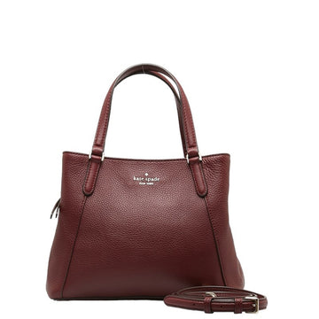 KATE SPADE handbag shoulder bag purple wine red leather ladies