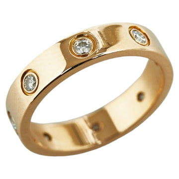 CARTIER Love Ring Full Diamond #48 K18PG Pink Gold Women's