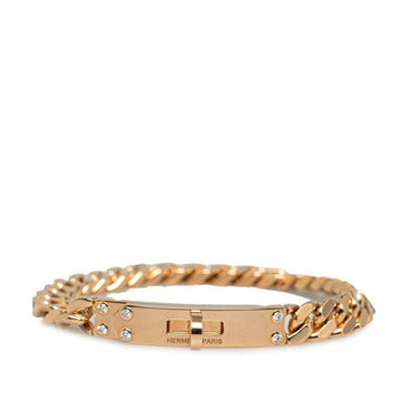 HERMES Kelly Gourmet 6P Diamond Bracelet Size: SH K18PG Pink Gold Women's
