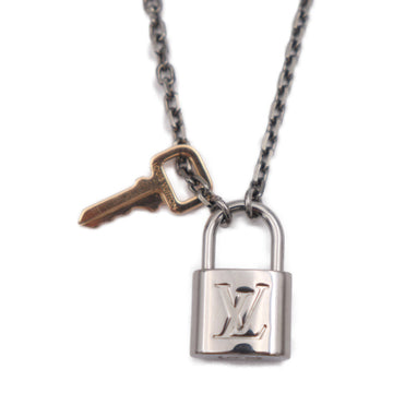 LOUIS VUITTON Pendant Valentine Padlock Necklace M01149 Metal Silver Pink Gold Gunmetal