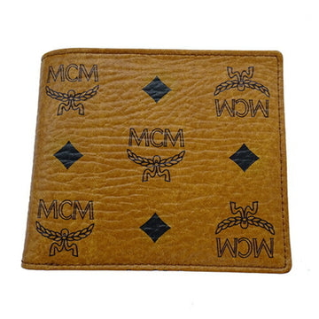 MCM Wallet Women's Men's Brand Bifold Leather Logo Gram Camel MXS 3AVI72 CO001