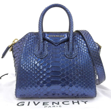 GIVENCHY Antigona Bag Handbag Shoulder Metallic Blue
