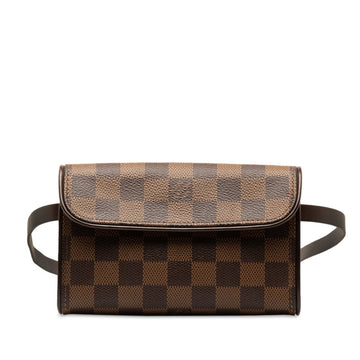 LOUIS VUITTON Damier Pochette Florentine Special Order Waist Bag N51857 Brown PVC Leather Women's