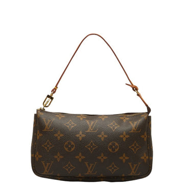 LOUIS VUITTON Monogram Pochette Accessoires Handbag Pouch M40712 Brown PVC Leather Women's