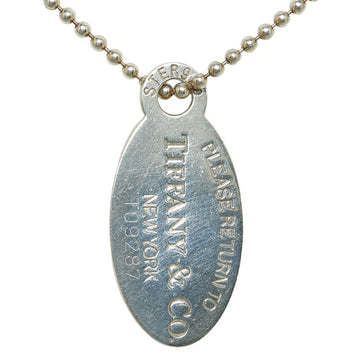 TIFFANY Oval Tag Necklace SV925 Silver Women's &Co.