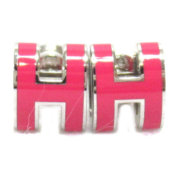 HERMES pop ash mini pierced earrings Pierced earrings Pink rose tropic Lacquer metal/Silver plating Pink rose tropi