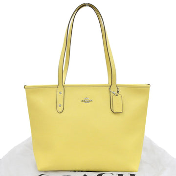 COACH tote bag leather yellow F58846