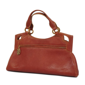 CARTIER handbag Marcello leather red champagne ladies