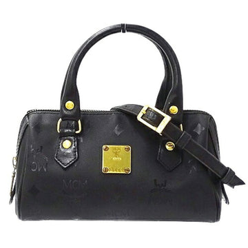 MCM Bag Women's Brand Handbag Shoulder 2way Logogram Black Compact