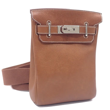 HERMES Sac Akkad PM Shoulder Bag for Women, Gold, Barenia Faubourg, B Stamp, Made around 2023,  Leather, 042140