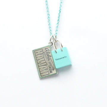 TIFFANY Hawaii Limited Charm Shopper Motif Necklace Silver 925 No Stone Men,Women Fashion Pendant Necklace [Blue,Silver]