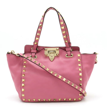 VALENTINO GARAVANI GARAVANI  Rockstud Handbag Shoulder Bag Pink