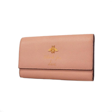 GUCCI Long Wallet 454070 Leather Pink Women's