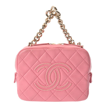 CHANEL Matelasse Chain Shoulder Bag Studs Sale Item Pink Champagne - Women's Calf